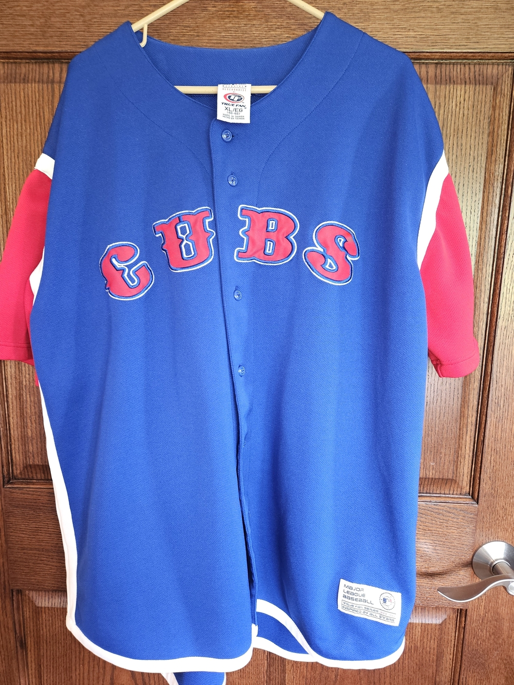 Cubs Men’s Blue Baseball Jersey with Red Accents